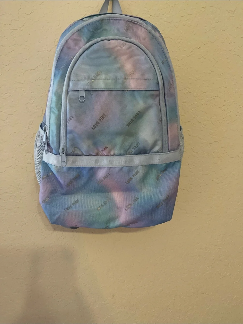 PINK Victoria's Secret Pastel Tie-Dye Backpack in Pink & Blue